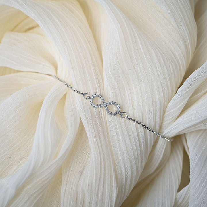 Gold and Silver Plated Diamond Infinite Love bracelet