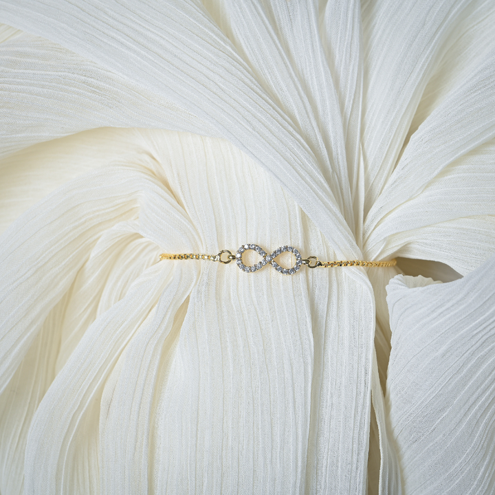 Gold and Silver Plated Diamond Infinite Love bracelet