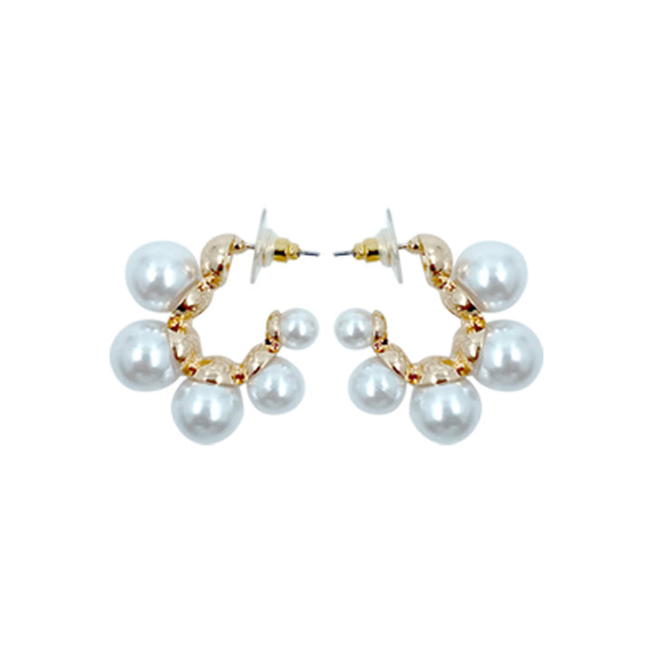 Pearl Hugged Hoop Earrings