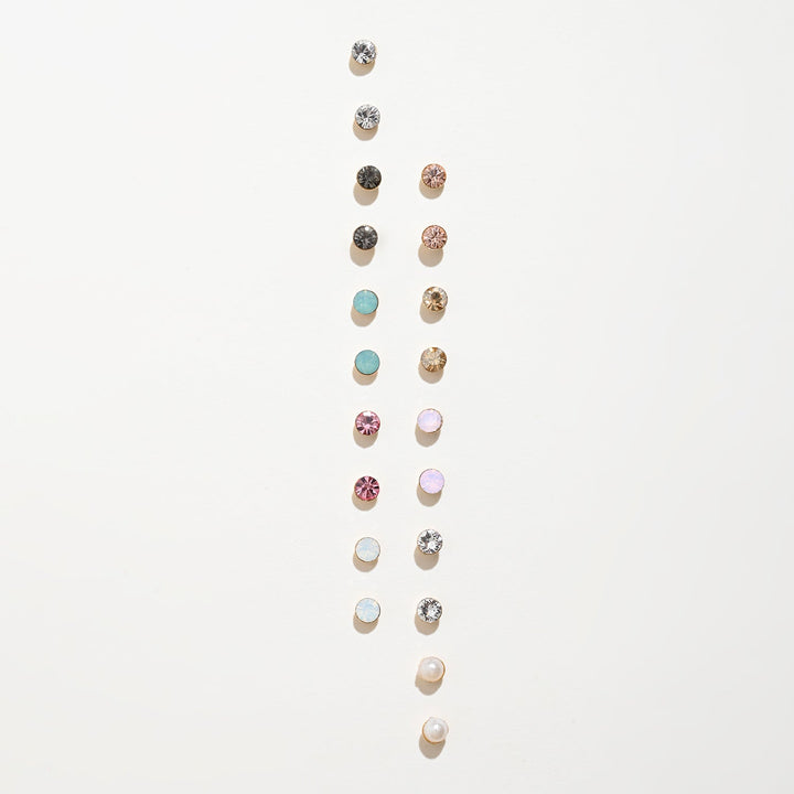 Rhine Stone Earring Stud Pack Set of 10