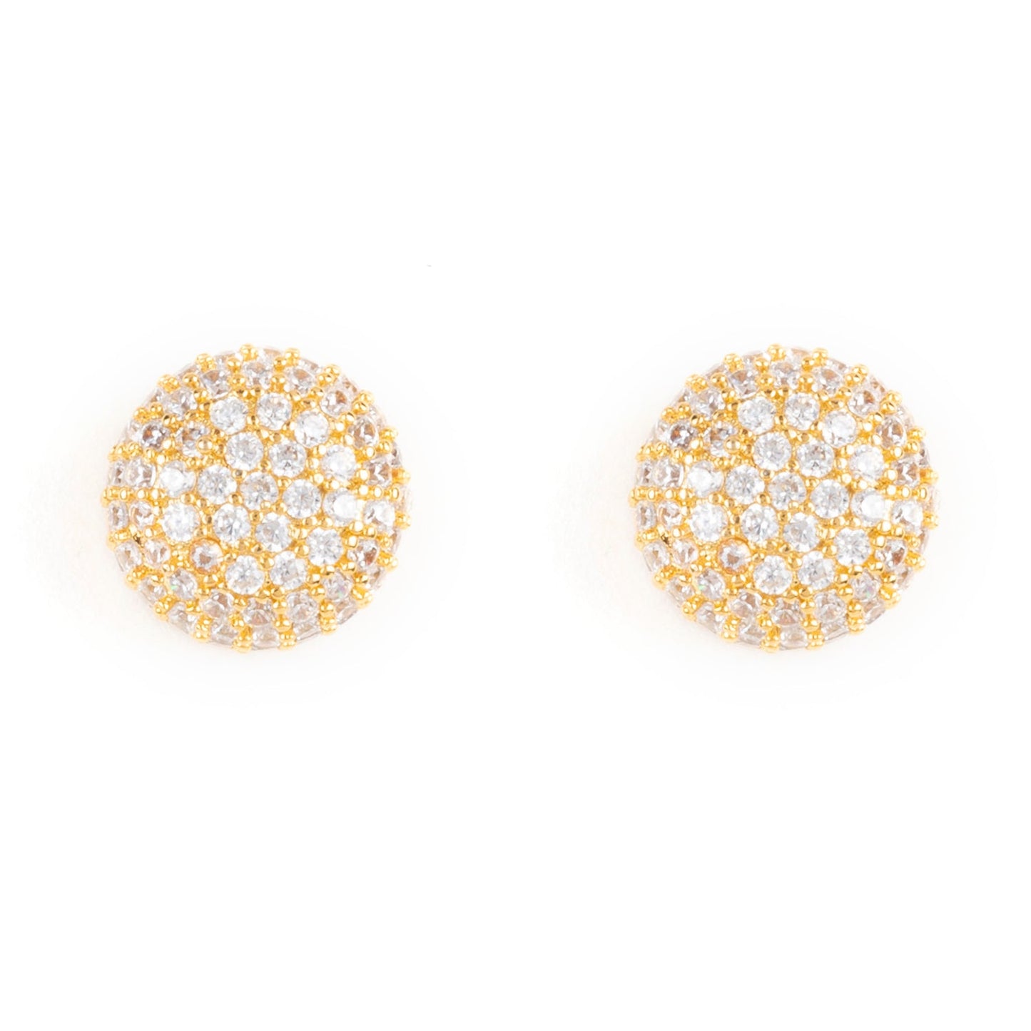 18K Gold and Silver Plated Diamond Love and Light Stud Earrings