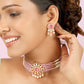 Pink Handcrafted Choker With Earrings