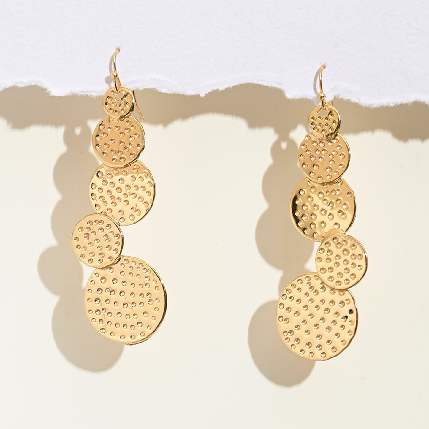 Textured Coin Drop Earrings