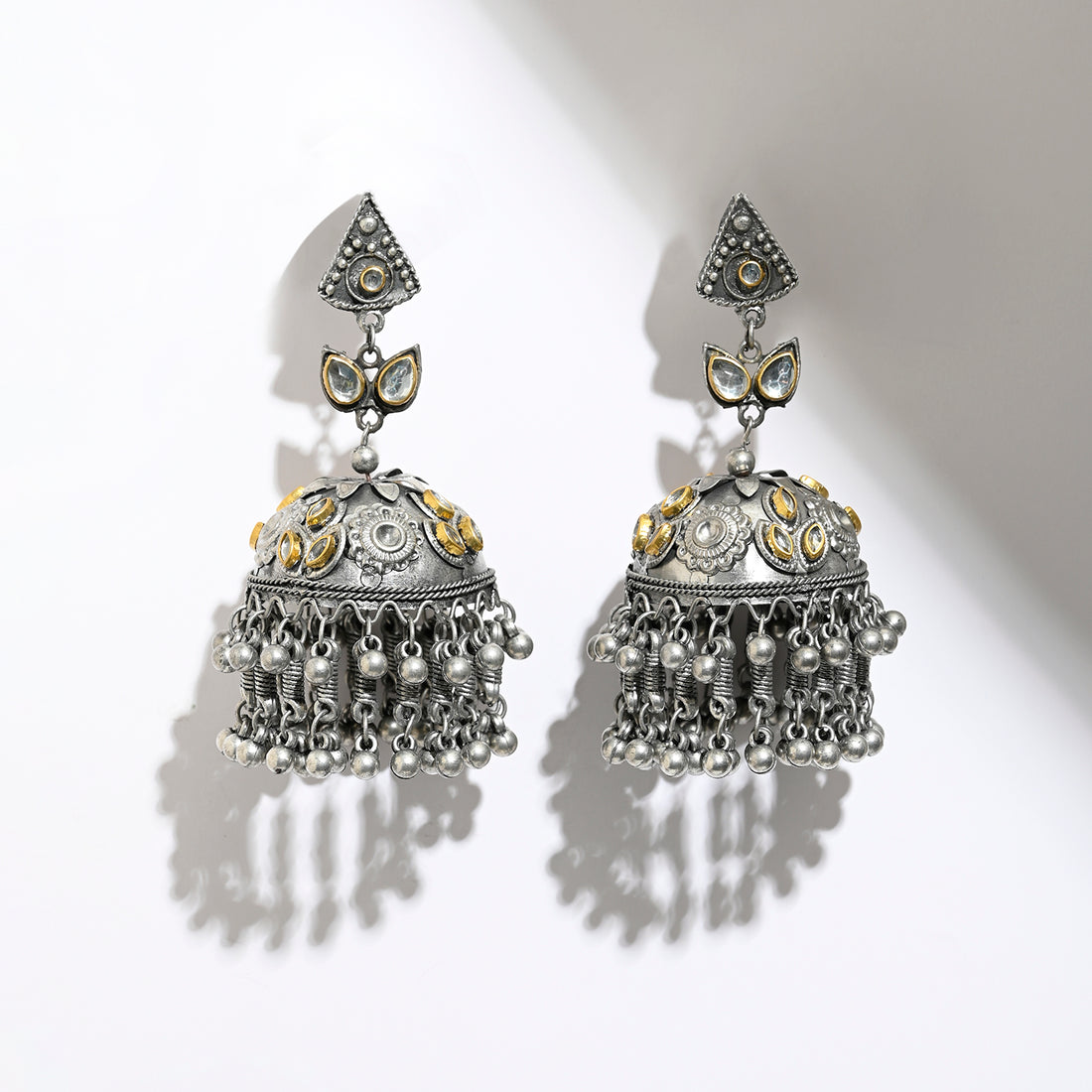 Ruhaani Light Weight Oxidised  Jhumka Earrings