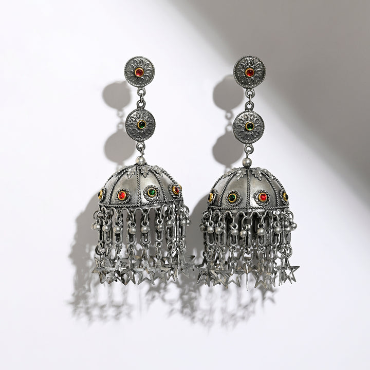 Taara Light Weight Oxidised Jhumka Earrings