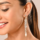 Pearl Drop Glass Crystal Rhinestone Earrings