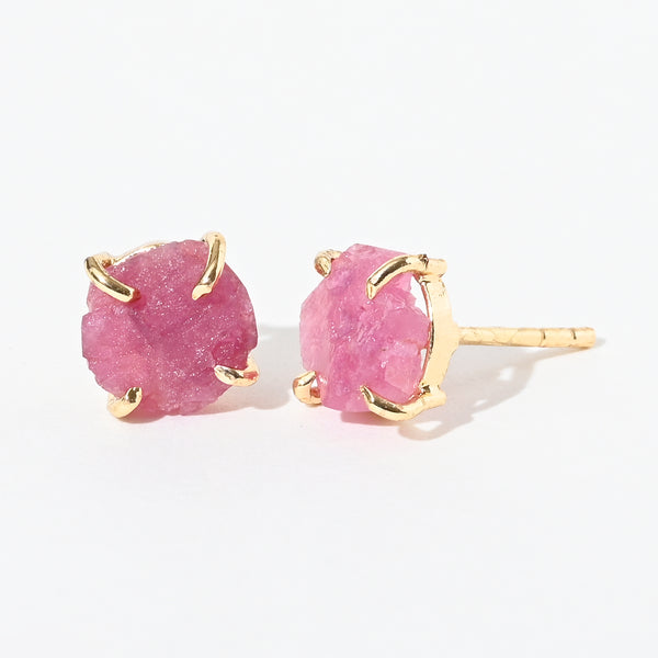 Rose Quartz Semi Precious Stone Earrings