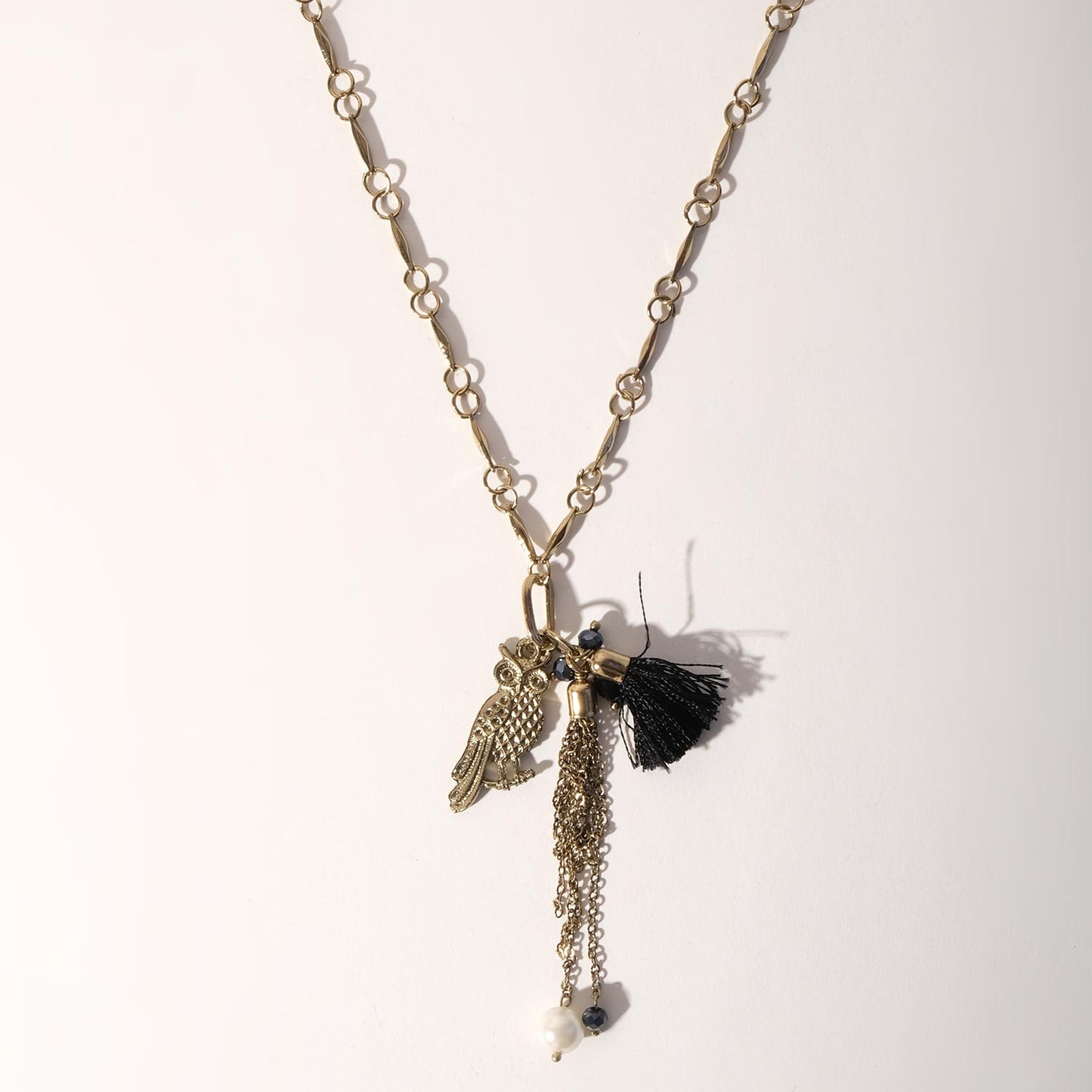 Vintage Owl Charm Necklace