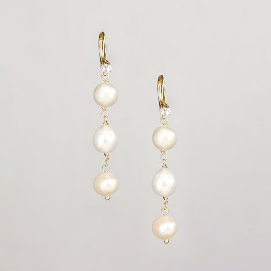 Real Pearl Drop Earrings