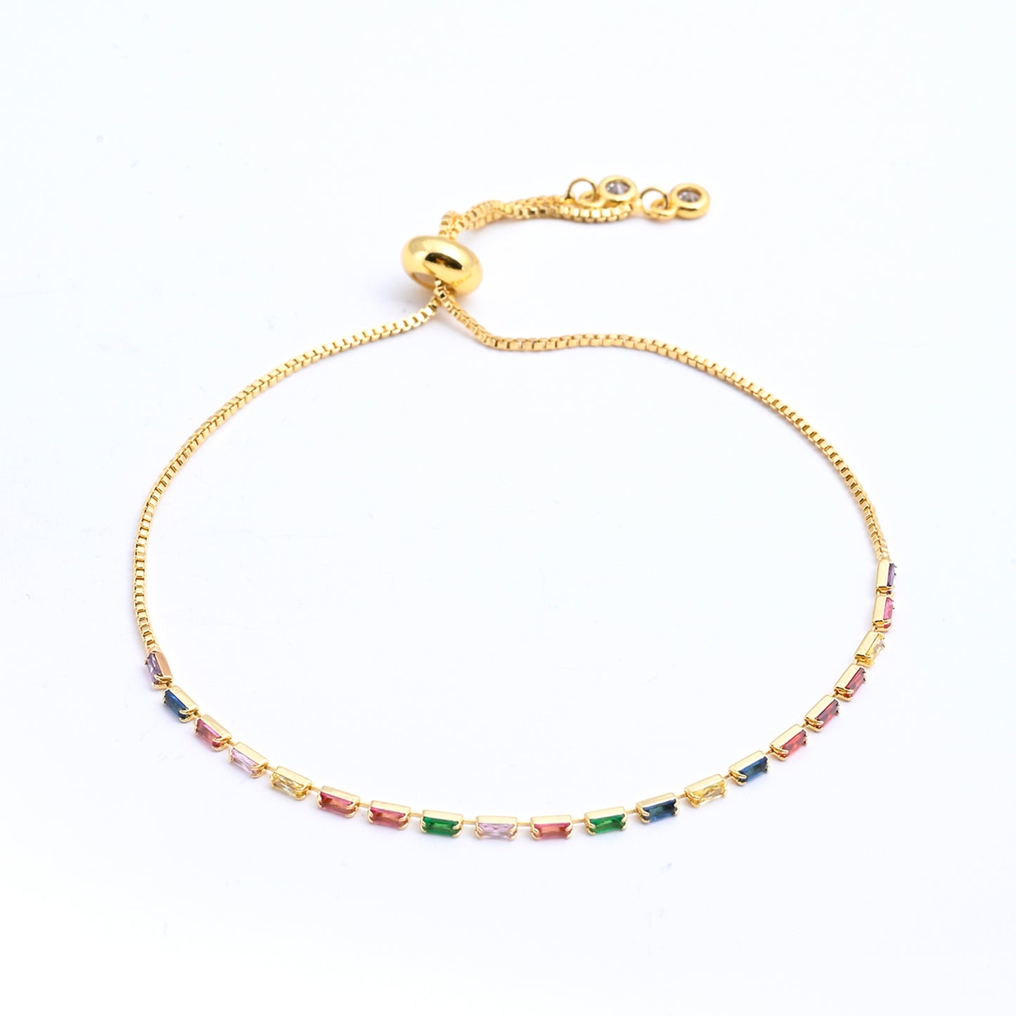 Rainbow Gem Chain Bracelet