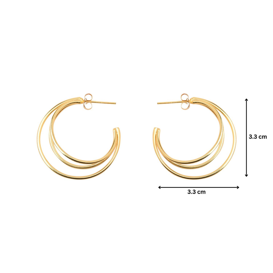 Triple Swirl Hoops Earrings