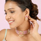 Pink Handcrafted Choker With Earrings
