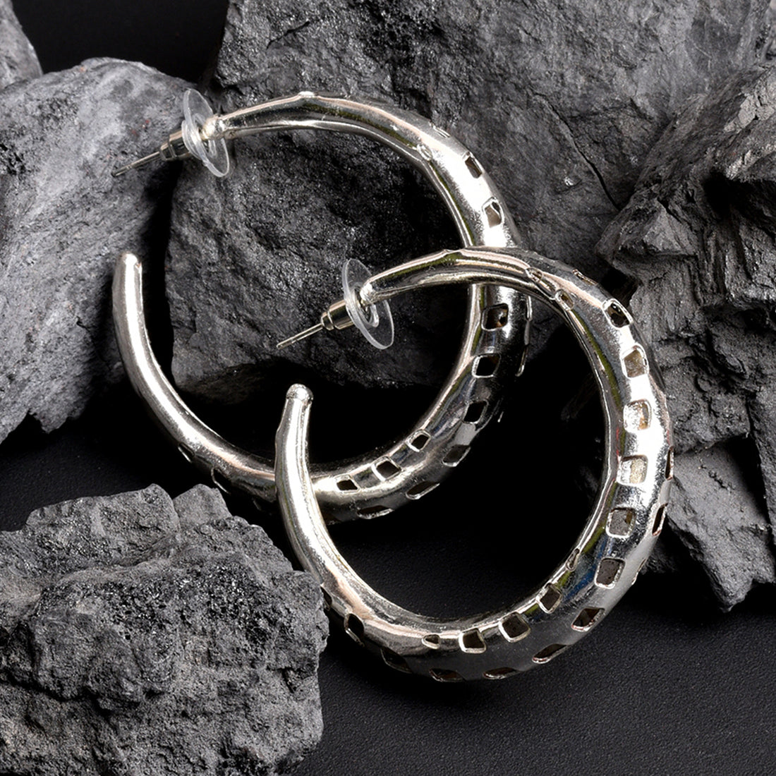 Silver Whimsy Hoop Earrings