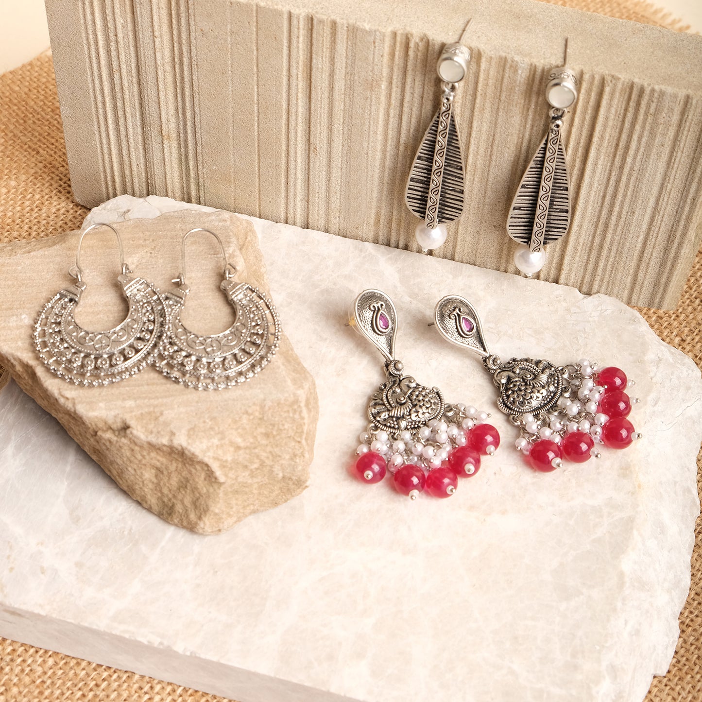 Silver Festival Gift Box- Set of 3 Earrings