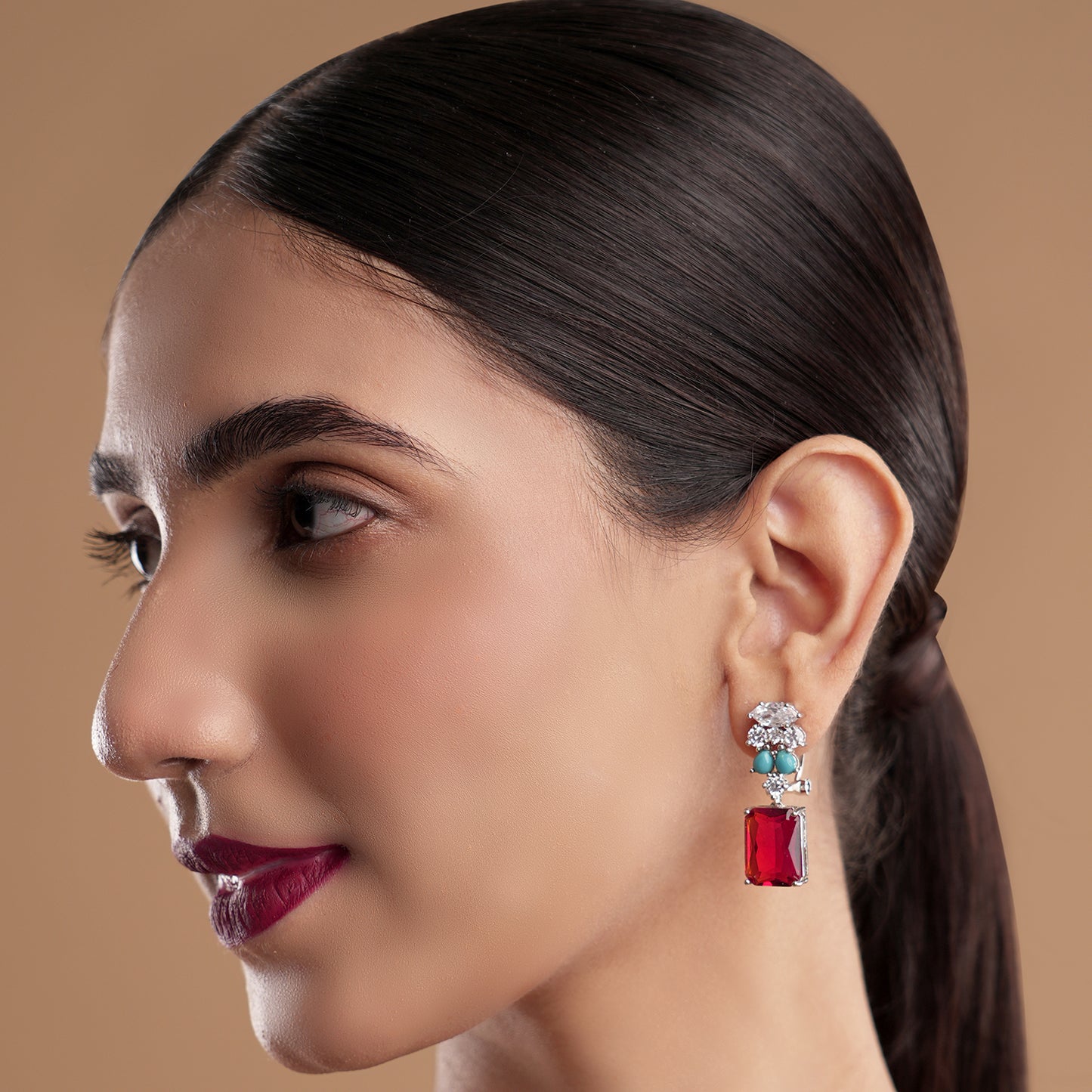 Radiant Red Elegance Earrings