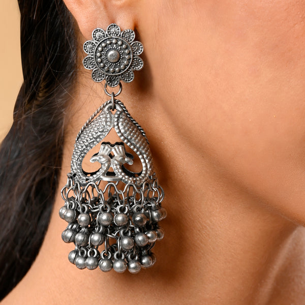 Indira Light weight Oxidised  Jhumka Earrings
