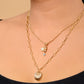 Kauri Shell layered  Necklace in Gold Finish