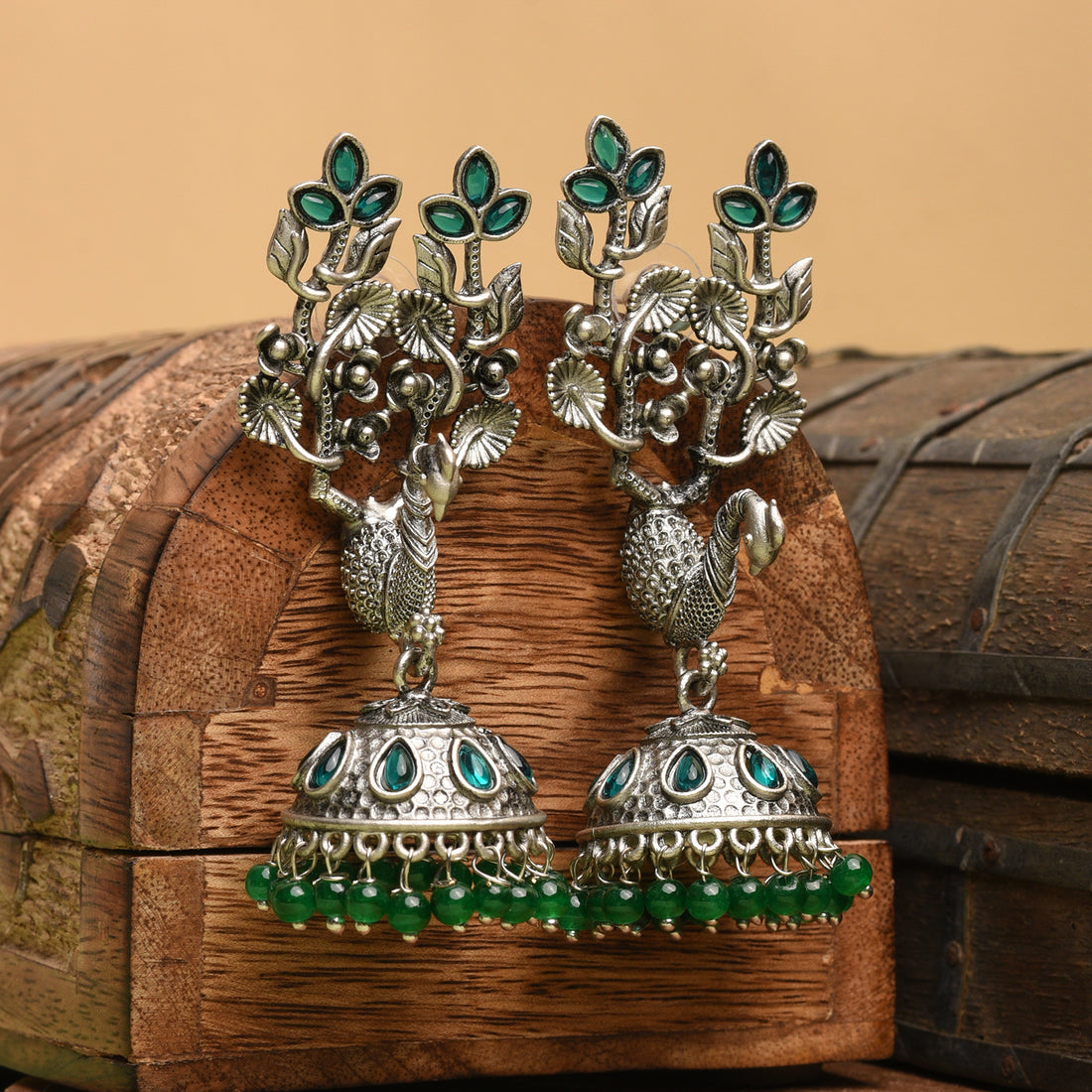 Vintage Majestic Peacock Drop Earrings