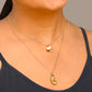 Mother of Pearl Shell layered Pendant Coral charm Necklace