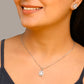 Princess Cut Shaped American Diamond Crystal Pendant Set With Earrings