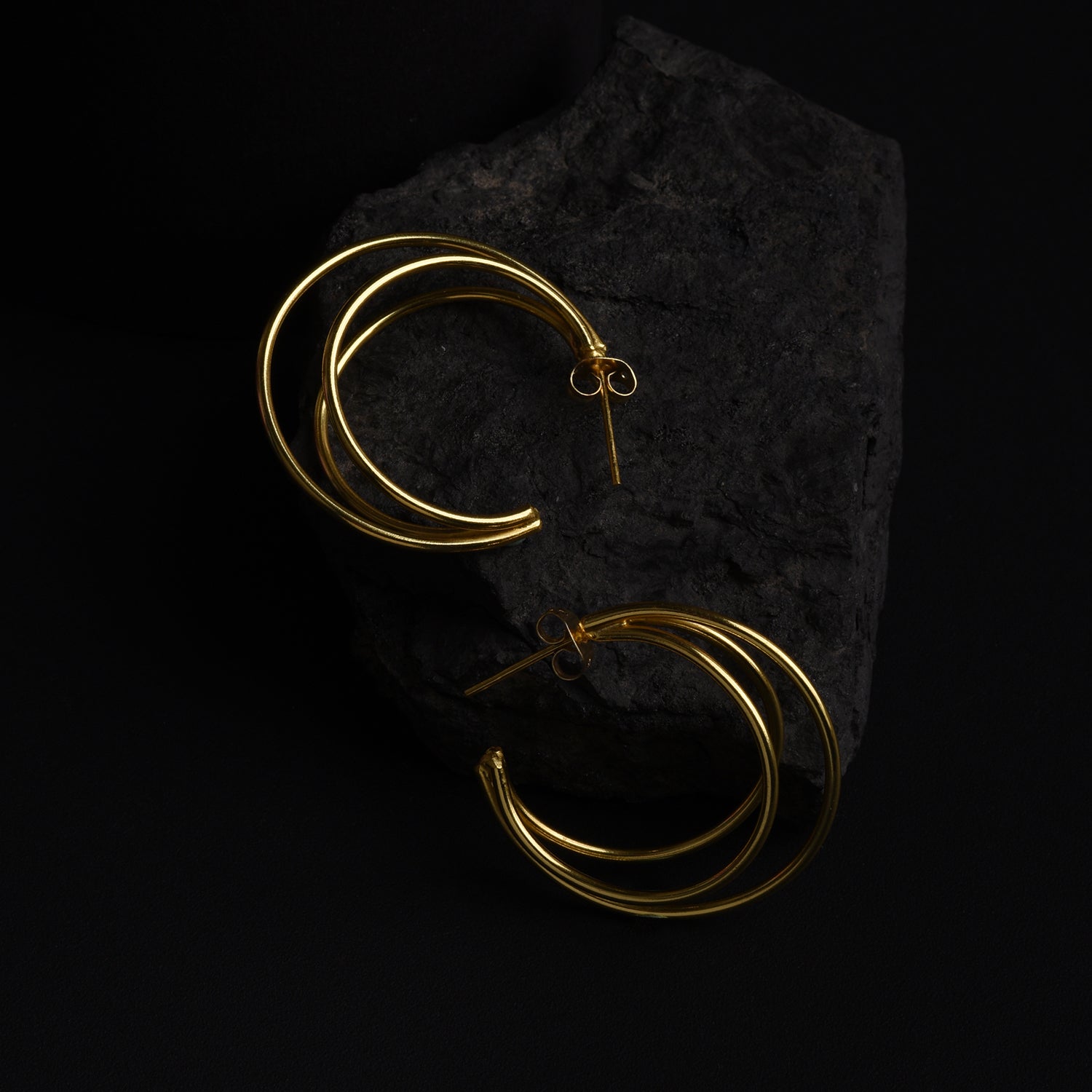 Triple Swirl Hoops Earrings