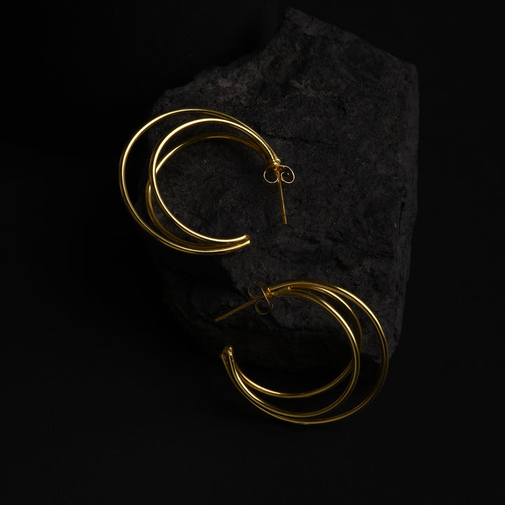 Triple Swirl Hoops Earrings