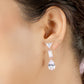 Geometric Gem Drop Earrings with Cubic Zirconia