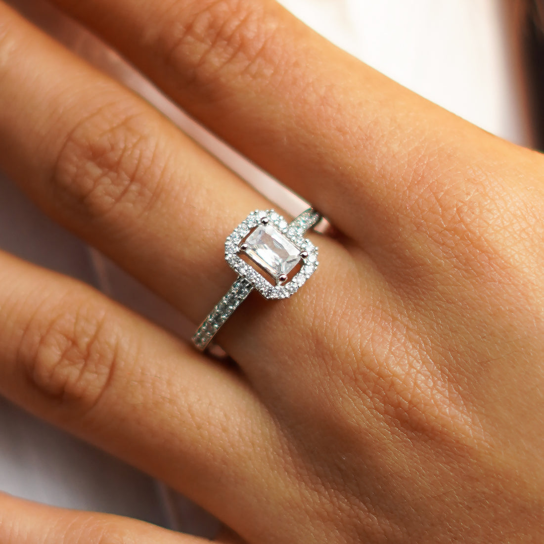 Princess Cut Solitaire Silver