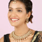 Traditional India Cream Pearl Necklace Set With Earrings