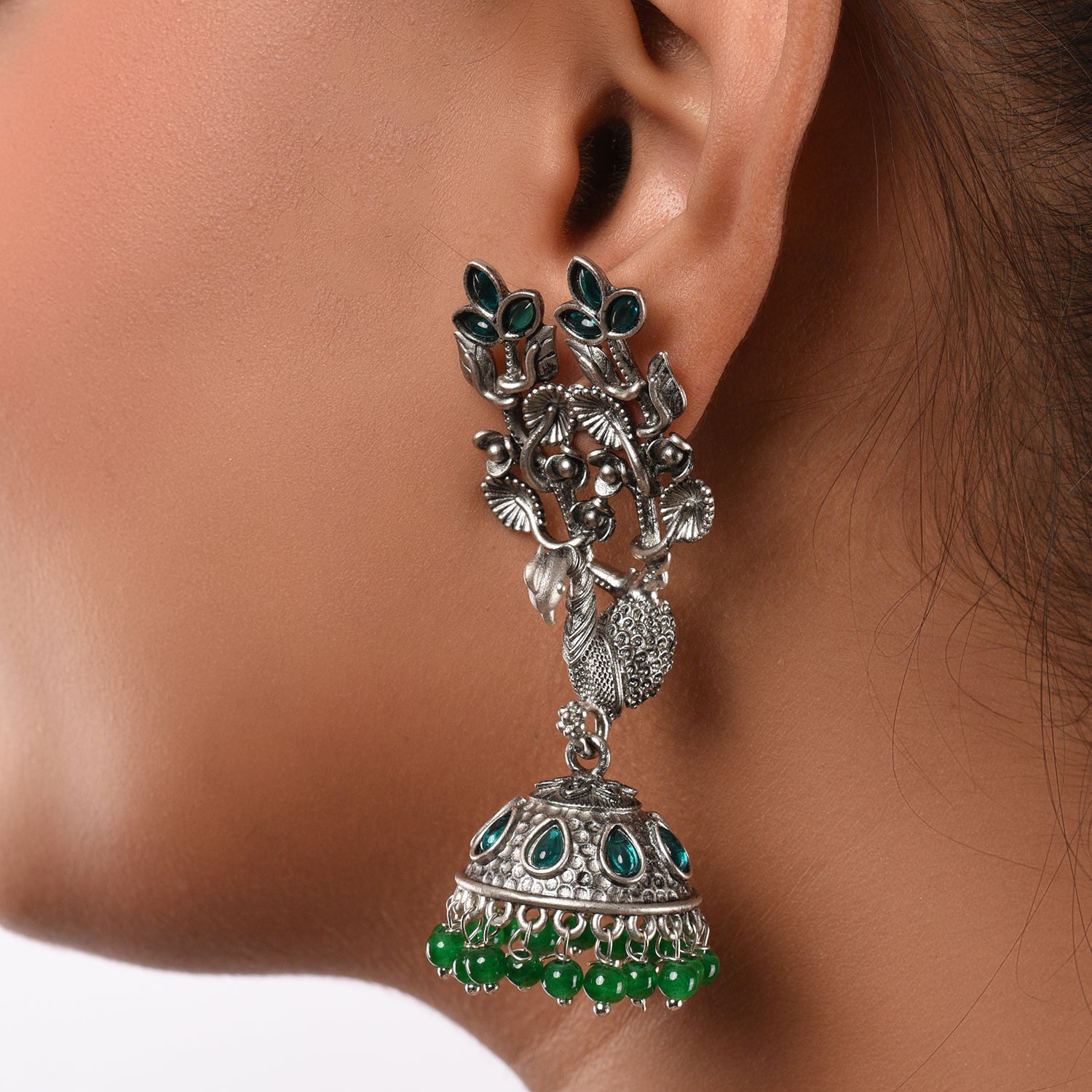 Vintage Majestic Peacock Drop Earrings