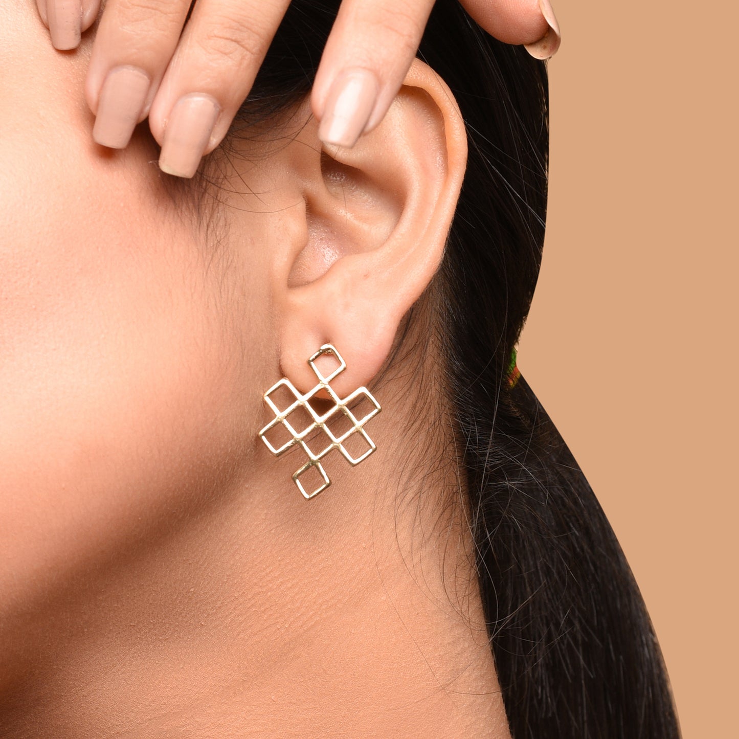 Gold Geometric Stud Earrings