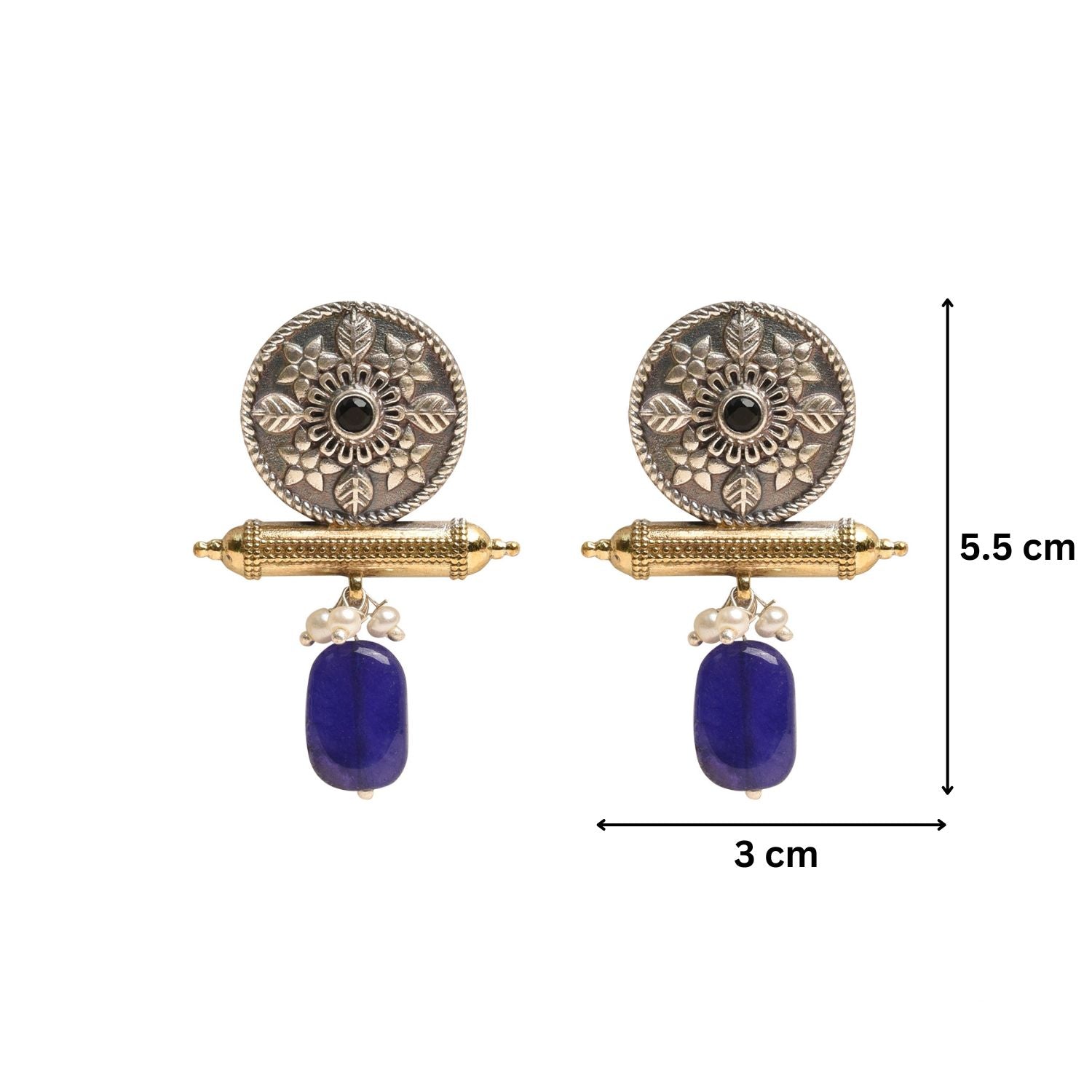 Twin Tone Chandrika Floral Earrings