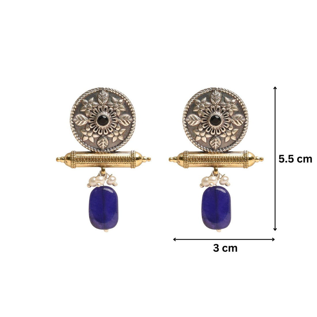 Twin Tone Chandrika Floral Earrings