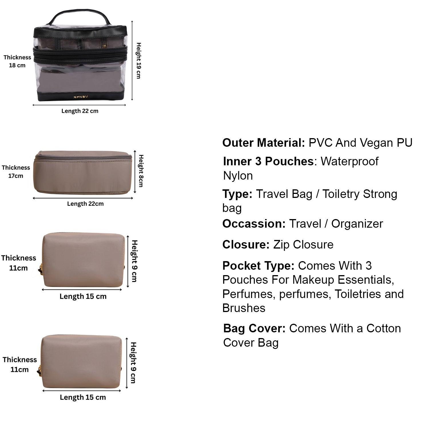 4-IN-1 JET SET TRAVEL KIT BAG - GREY