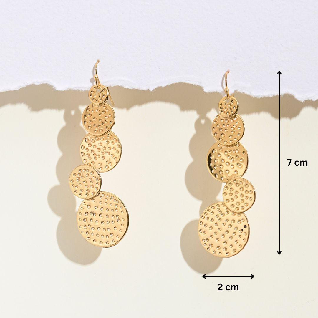 Textured Coin Drop Earrings