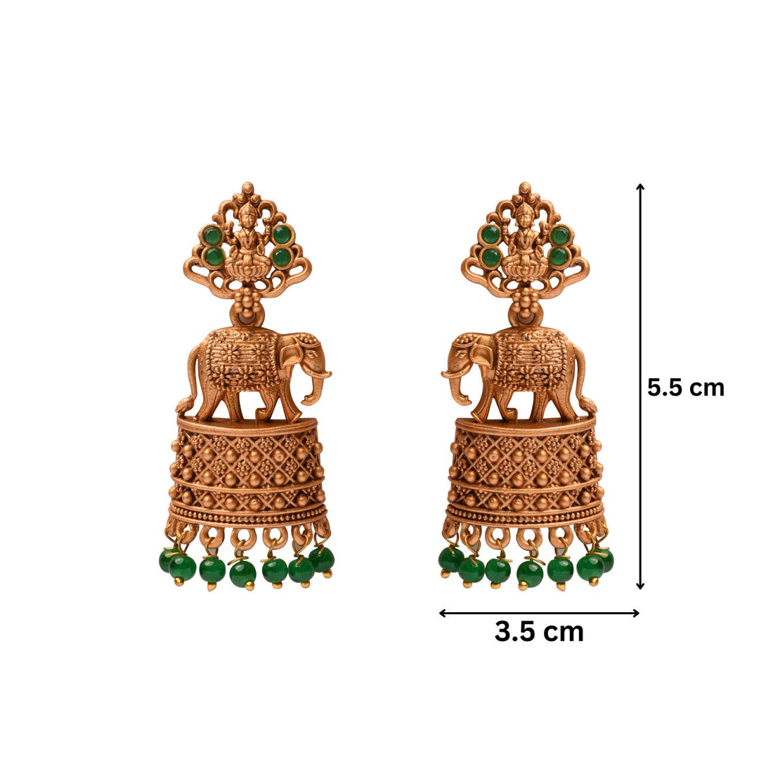 Traditional Gold Elephant Pattern Earrings