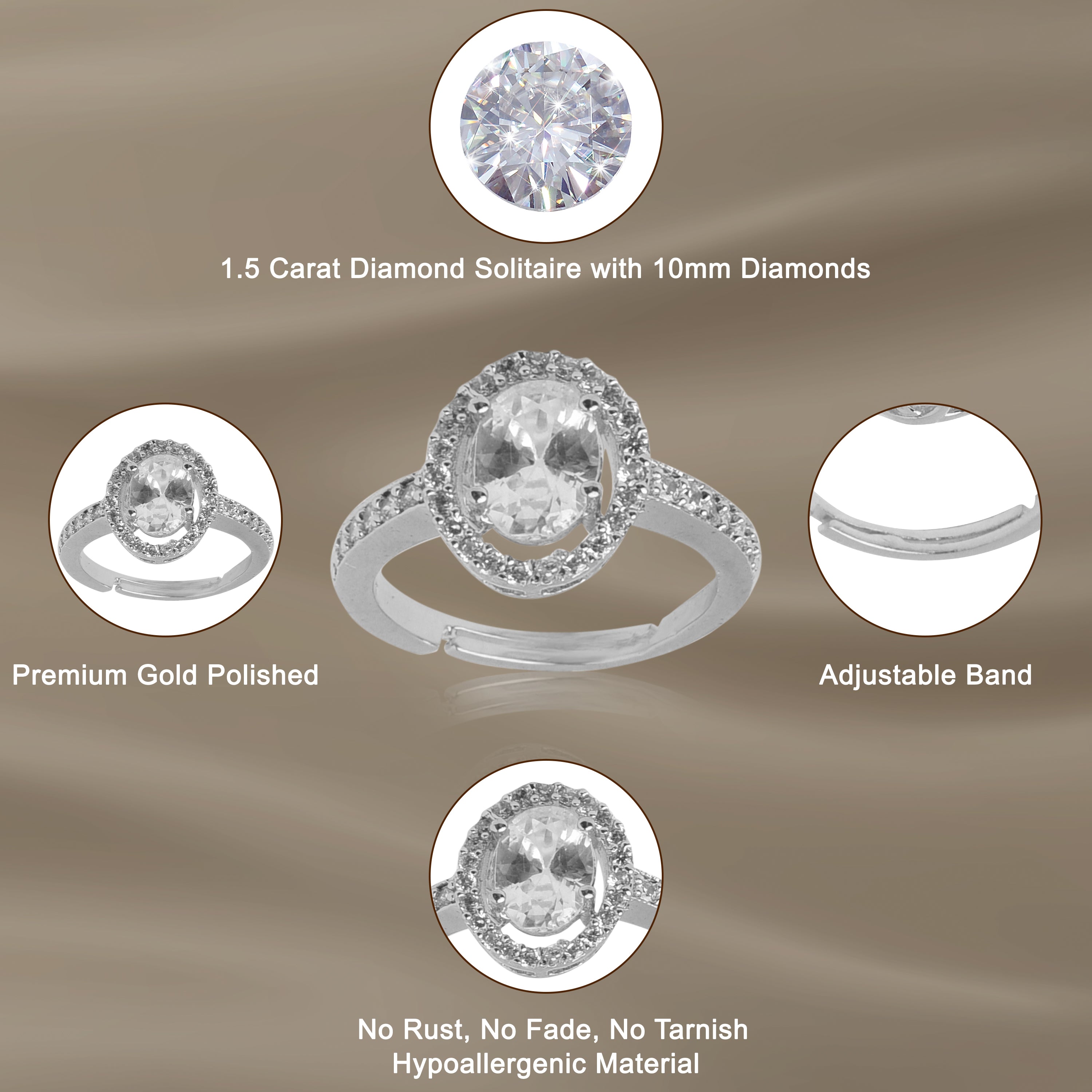 Oval Solitaire Silver