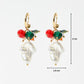Baroque Pearl Glass Crystal Beads Drop Gold Earrings For Women and Girls