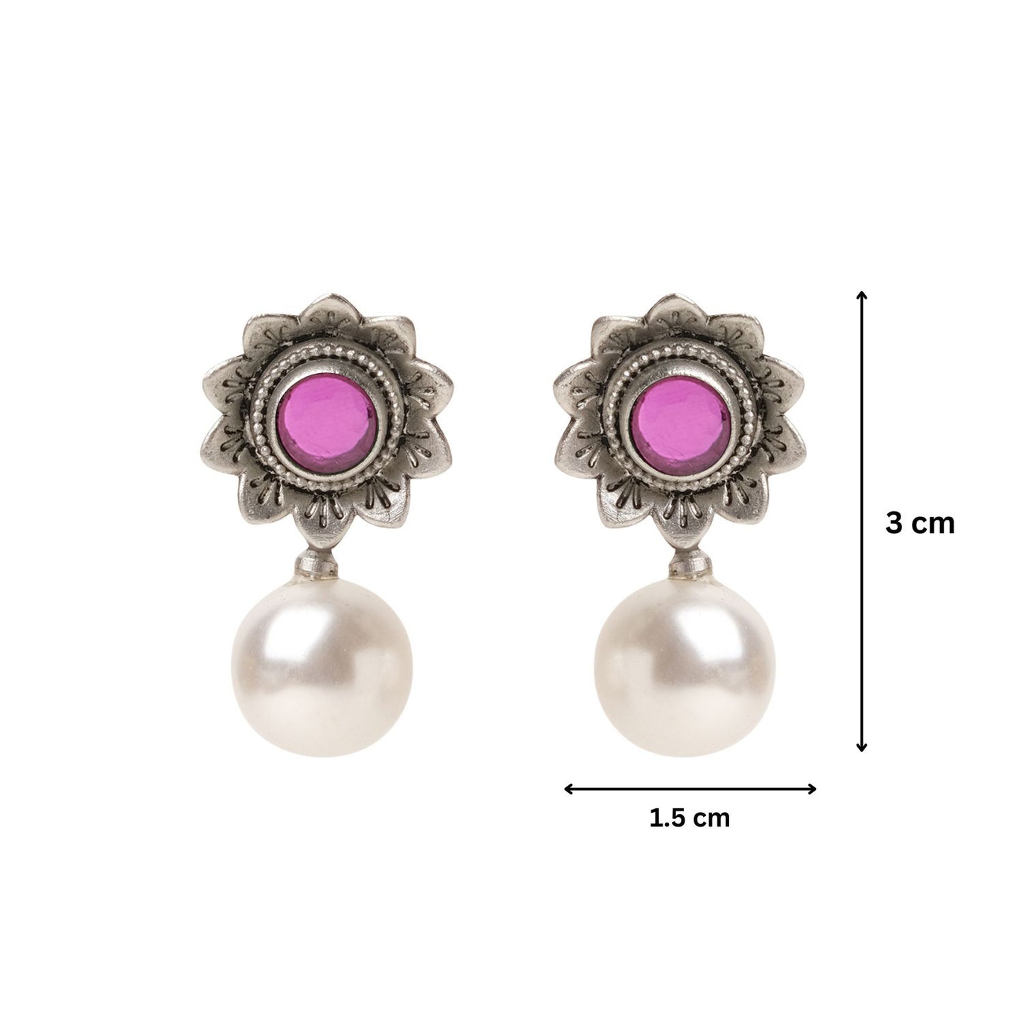 Floral Pearl Drop Earrings