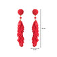 Red Harmony Tassel Beads Drop Earrings