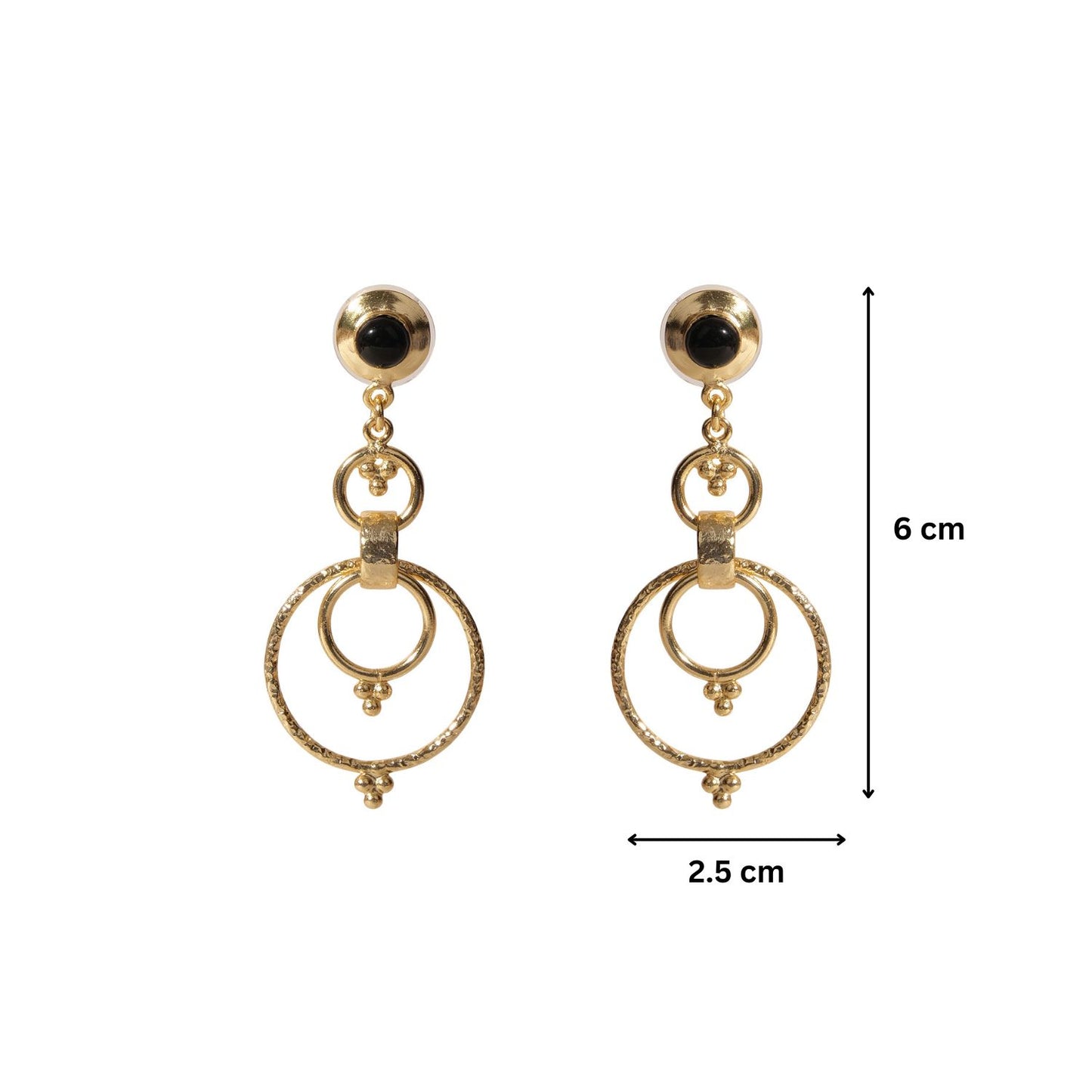 Golden Eclipse Gemstone Drop Earrings