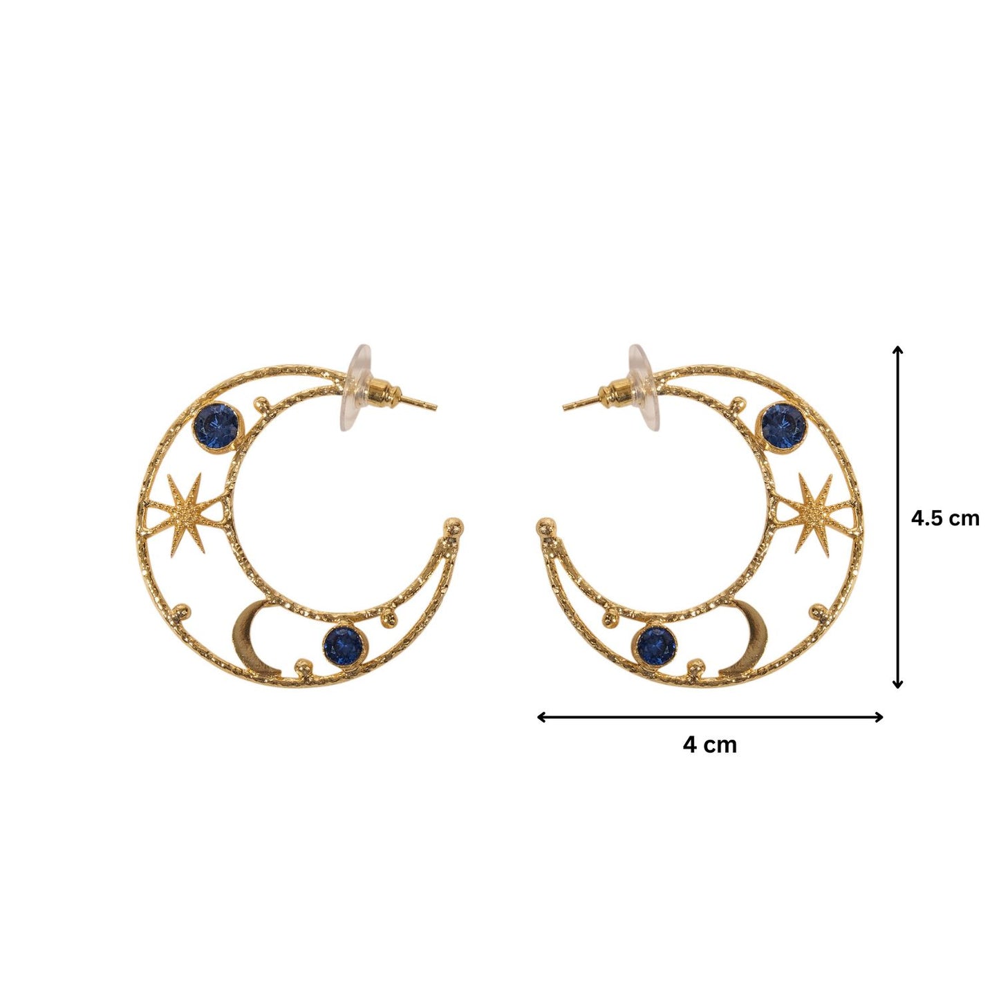 Lunar Blue Moon Hoop Earrings