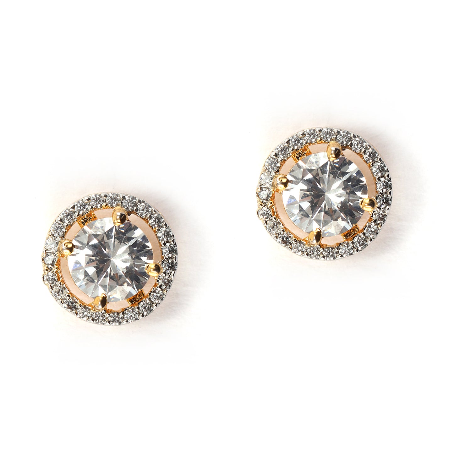 Round Solitaire Studs with Cubic Zirconia