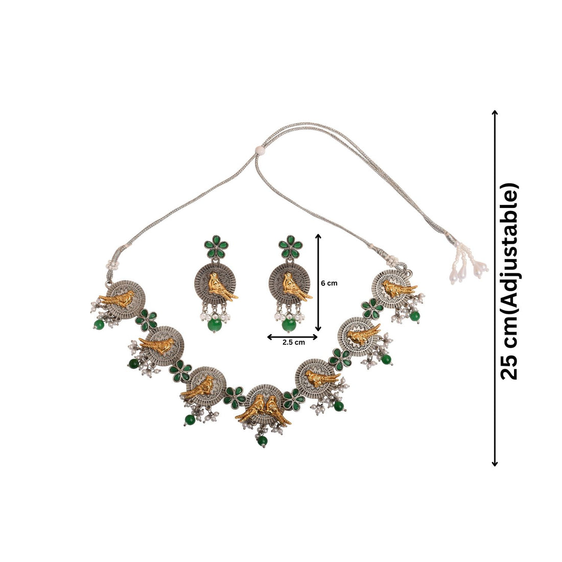 Traditional Peacock Design Necklace Set with Earrings