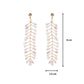 Hand Weaved Glass Crystal Pink Combination Leaf Earrings