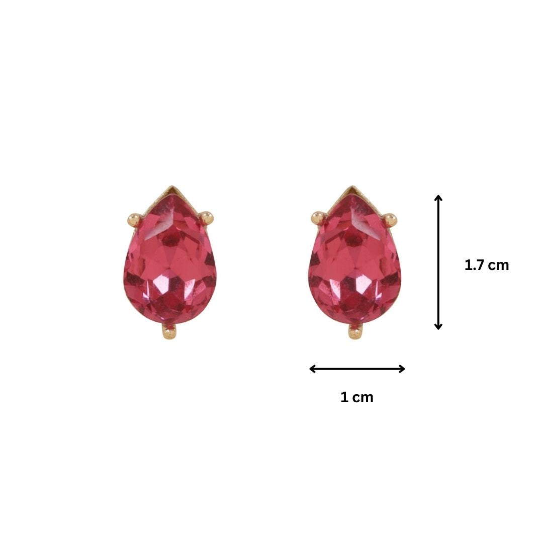 Crystal Fuchsia Stud Earrings