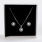 Round Shaped American Diamond Crystal Pendant Set With Earrings