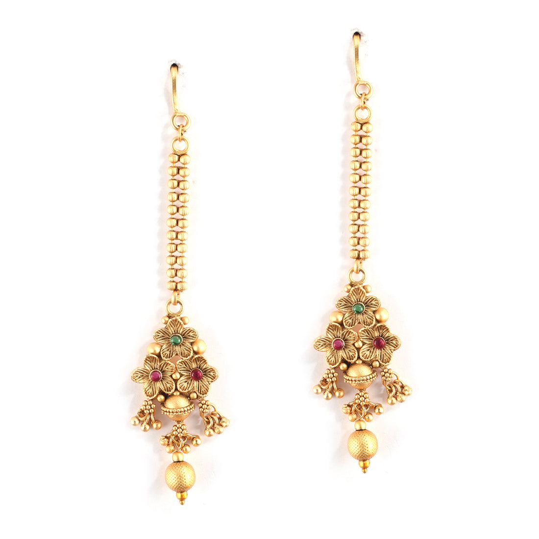 Traditional Indian Gold Necklace and Earrings Set