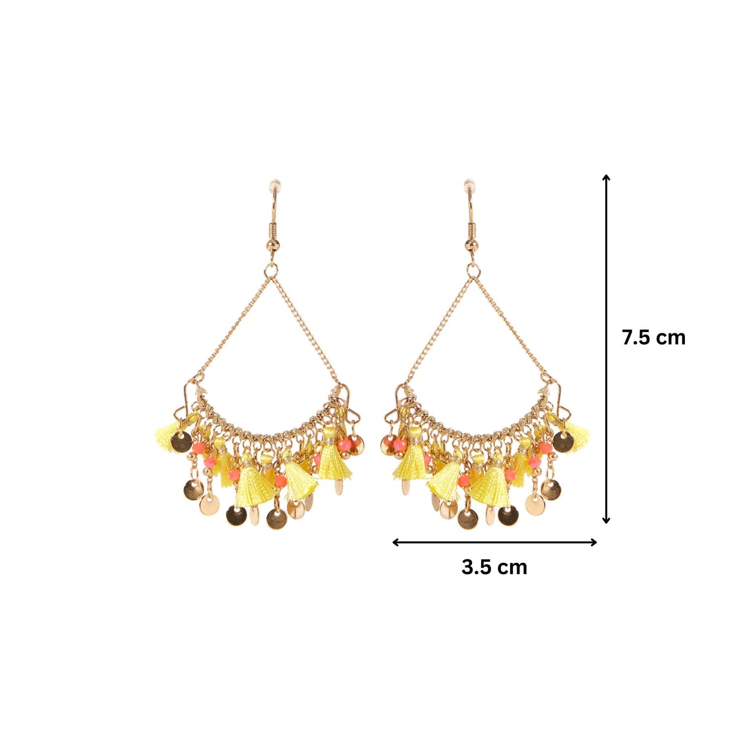 Yellow Dazzle Tassel Earrings