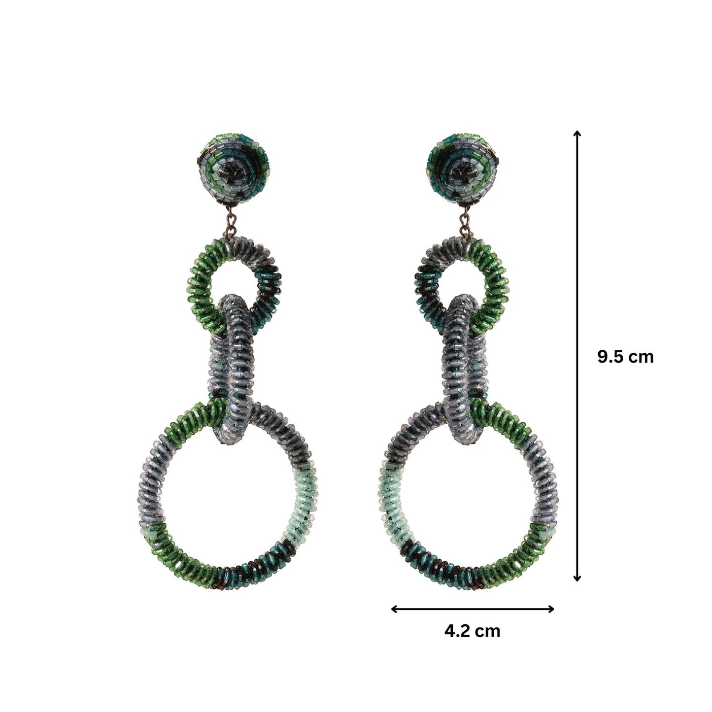 Spiral Green Drop Earrings